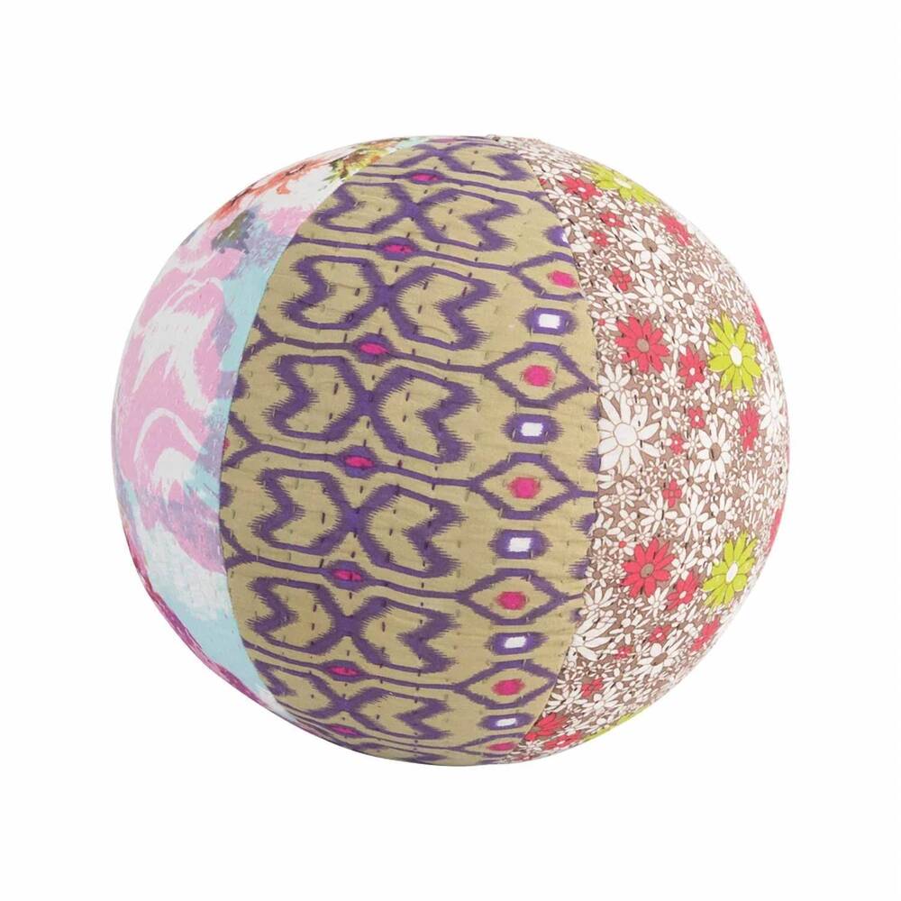 NEW CREATIVE CO-OP patchwork quilt ball pillow in multi color